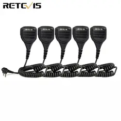 5 шт. Retevis 2 Pin Динамик микрофон для Motorola GP68/GP88/CP88/GP300/GP2000/CT150 рация двухстороннее радио C9051A