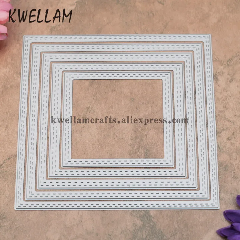 

Large Size 15cm Double Sew Thread Square Metal Die cutting Dies For DIY Scrapbooking Photo Album Embossing Folder KW7110851