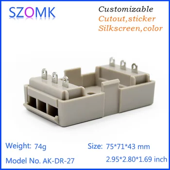 

4pcs a lot plastic abs enclosure for electronic din rail project Instrument control box new abs switch box 80x71x43mm