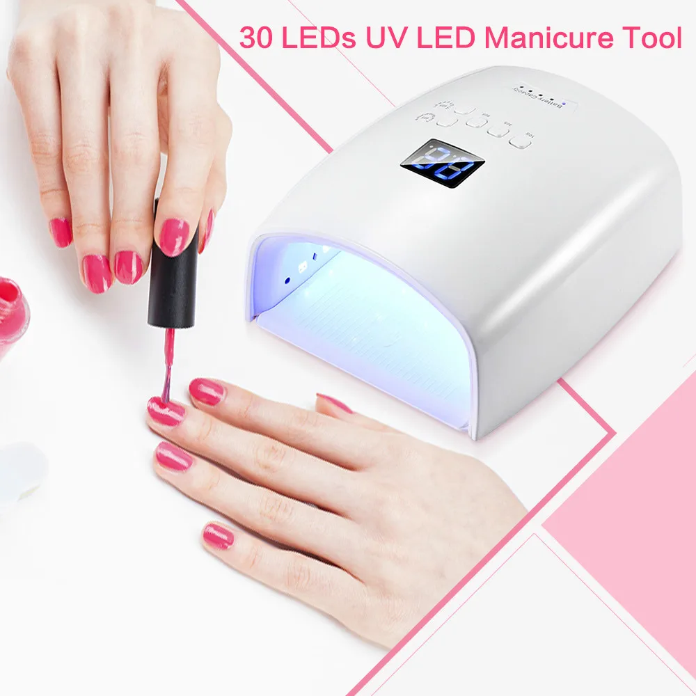

S10 Portable 48W Nail Dryer 30 LEDs UV LED Manicure Tool Curing Nail Gel Dryer Lamp infrared Sensing LCD Display Nail Dryer