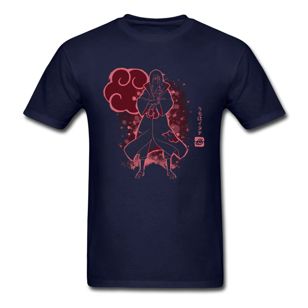 Itachi Uchiha Tshirts for Men Party Summer Tops Shirt Short Sleeve Retro Crazy Tops Tees Round Collar 100% Cotton Fabric Itachi Uchiha navy