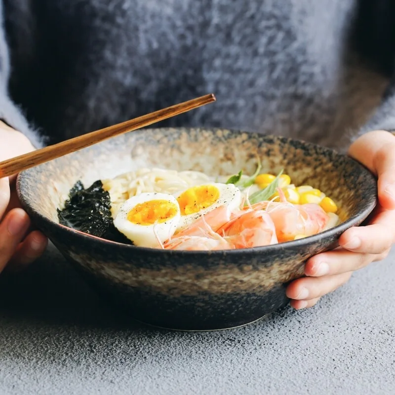 Японский стиль ретро глазурованная керамическая лапша ramen миска для супа Салатница для домашнего семейного творчества