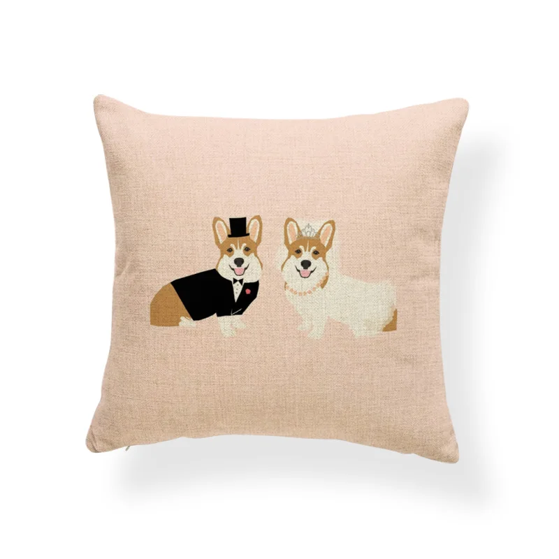 Corgi Pink Anchor Cushion Cover Flower Tulip Bird Stripe Pillows