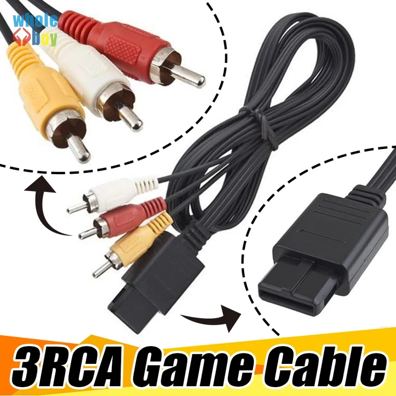 AV tv RCA видео шнур, кабель для SNES GameCube для nintendo N64 64 игровой кабель для SFC и 2 аудиовыхода разъемы 200 шт./партия