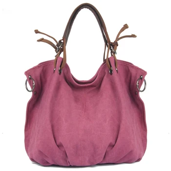 

New Women's Canvas Leather Messenger Bag Shoulder Bag Fashion Ladies Dumplings Bag Tote