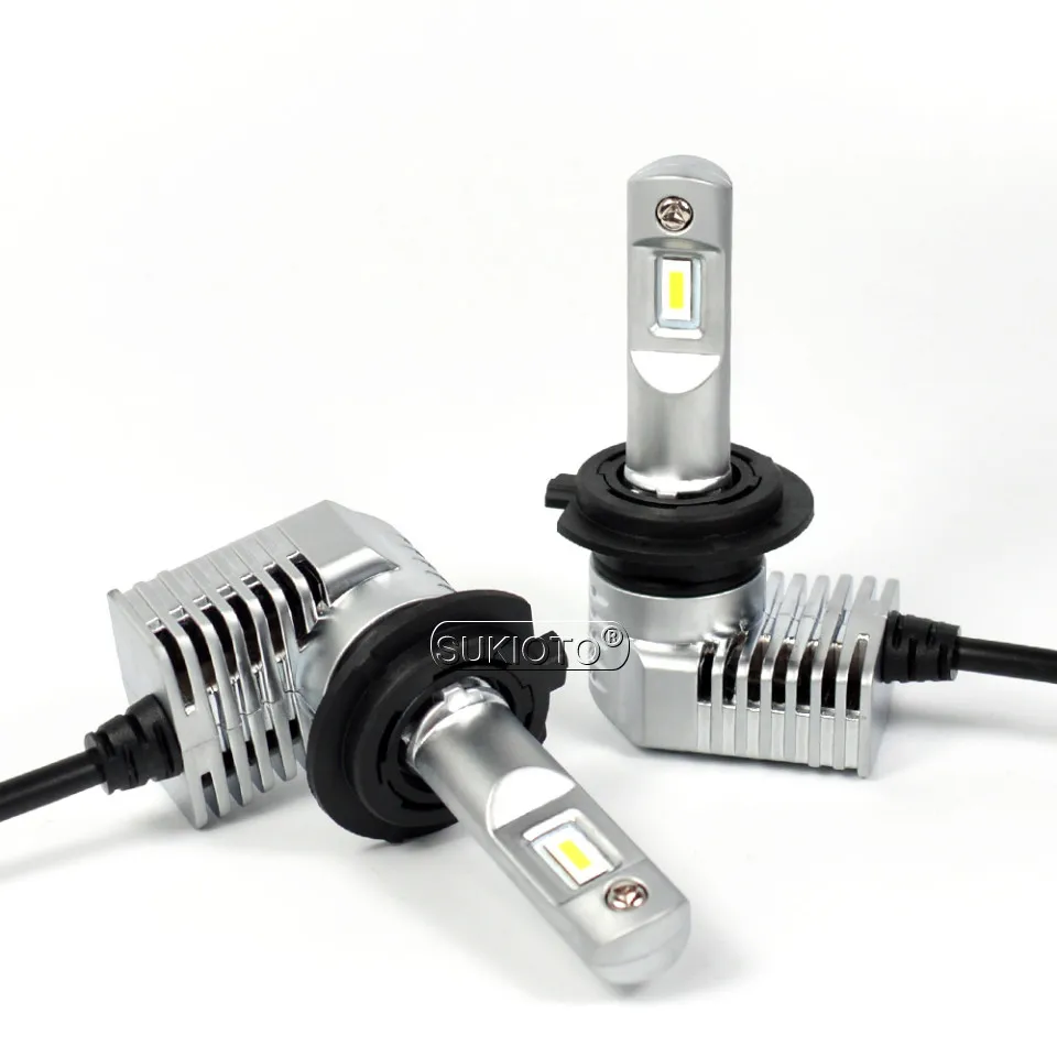 SUKIOTO 2PCS LED Headlight H7 H11 H8 HB4 HB3 9004 5202 H16EU Auto Headlamp Bulbs 5 Patent LED 6500K 40W Car Styling accessories (3)