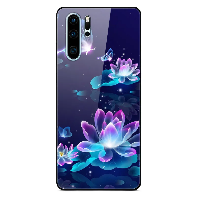 Чехол для huawei P30 Pro, Жесткий Чехол из закаленного стекла, силиконовая мягкая рамка, разноцветный чехол для телефона huawei P30Pro P 30 P30, чехол - Цвет: 3