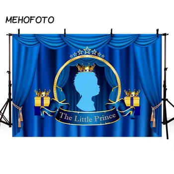 

MEHOFOTO Royal Prince Baby Shower Backdrops Blue Gender Reveal Party Photography Background Cake Table Decor Photo Booth