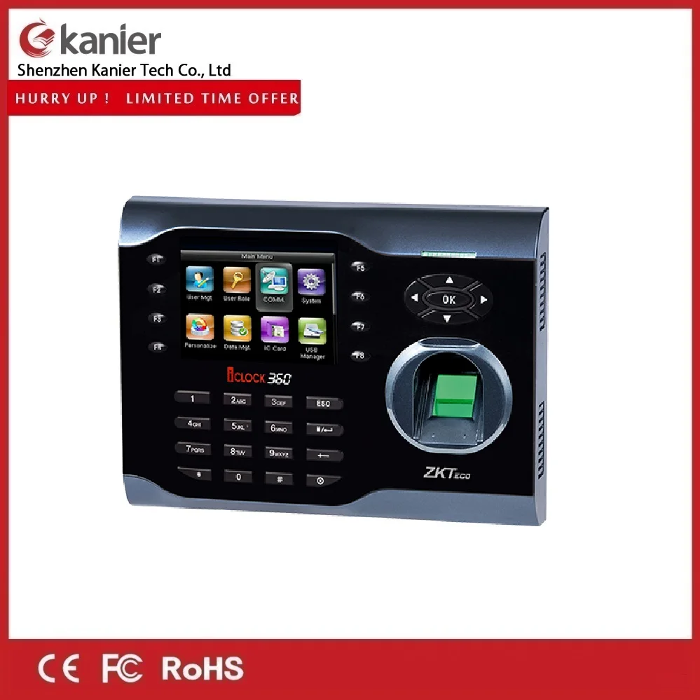 Quality OEM ODM ZK iclock360 Fingerprint Time Attendance