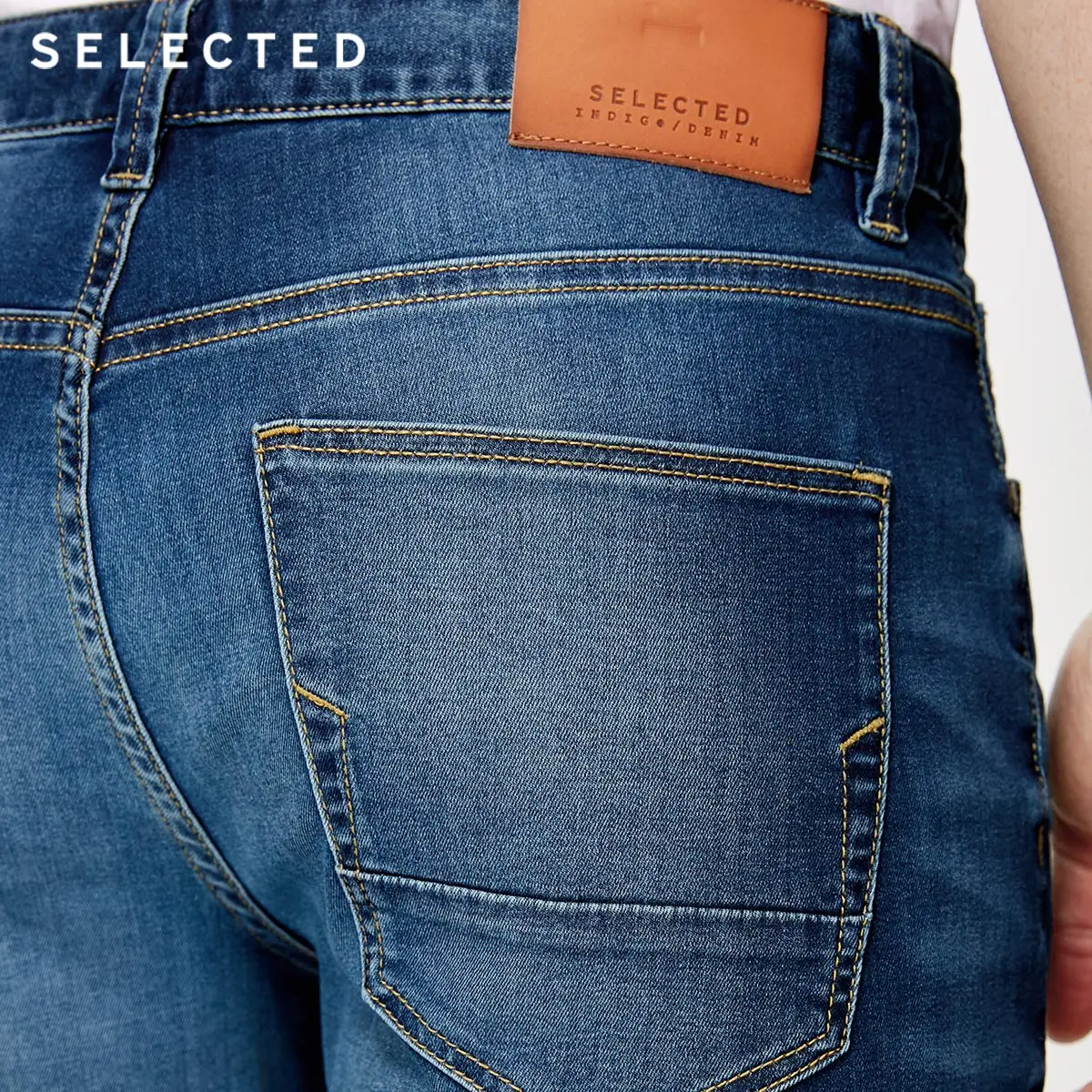Отборные мужские весенние незначительные стрейч свернутые манжеты античная отделка конические джинсовые шорты S | 4182S3510