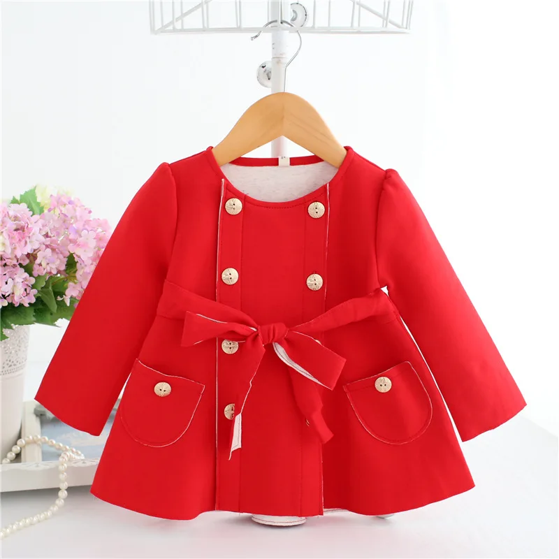 Детская куртка в английском стиле; Верхняя одежда для девочек; повседневные пальто; куртки для девочек; От 0 до 2 лет; детский плащ; Рождественская одежда красного цвета