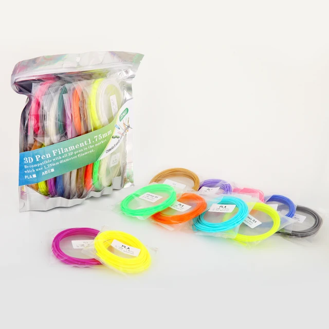 Special Price For PLA 3D Striped Silk 20 colors, including 4 kinds of light-emitting type 3D print pen filamentous graffiti material, 1.75 mm 
