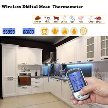 Магазин Джессики цифровой беспроводной дистанционный термометр для барбекю мяса со встроенным таймером серебристого цвета
