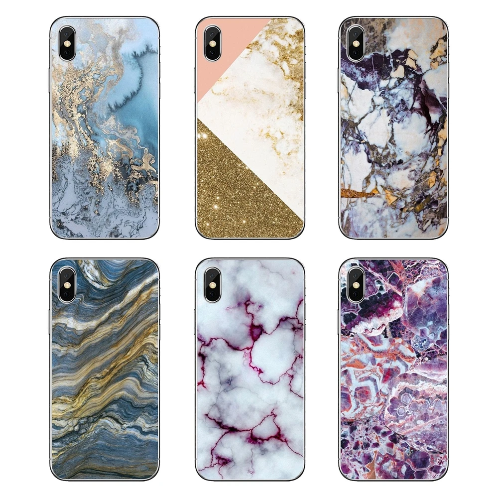 For LG G7 Q6 Q7 Q8 Q9 V30 X Power 2 3 OnePlus 3T 5T 6T Black gold Marble Stone Soft Transparent Cases Covers |