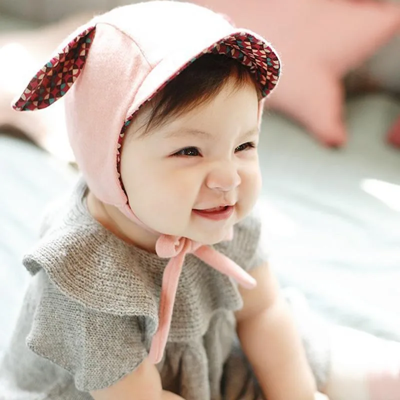 

0-2Y 1 PCS Cute Rabbit Long Ear Hat Baby Bonnet Kids Girls Boys Baby Hat Photo Props Yellow/Pink Chidren Winter Bomber Hats