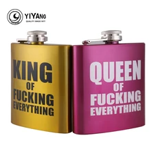 6 oz Rey Reina de La Cadera del Acero Inoxidable Frasco De Alcohol Flagon Whisky Licor Vino Drinkware Personalizado Regalo del Día de San Valentín