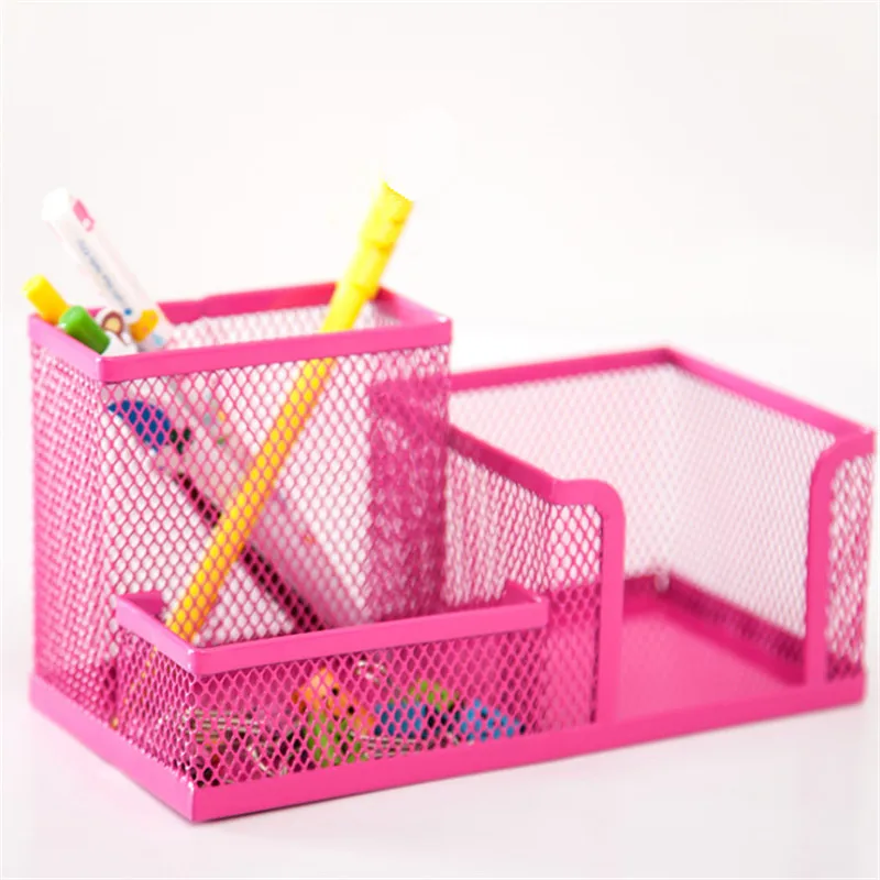

1pc Metal Mesh Storage Box For Pen Jewelry Key Organizer Office Desk Boxes Phone Business Card Cosmetic Organizador 4 Color