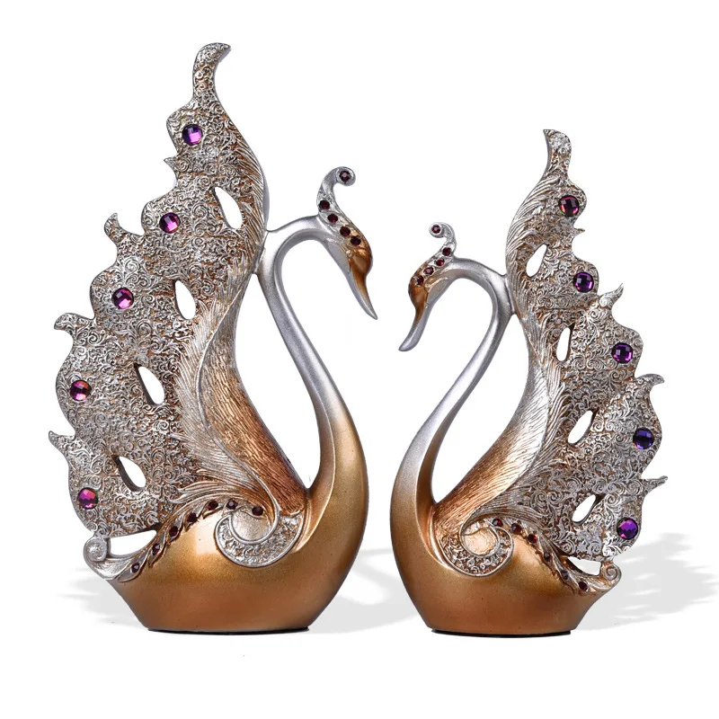 Creative Couple Swan Decoration Home Furnishing Living Room TV Cabinet Decoration Wedding Gift Wedding Gift