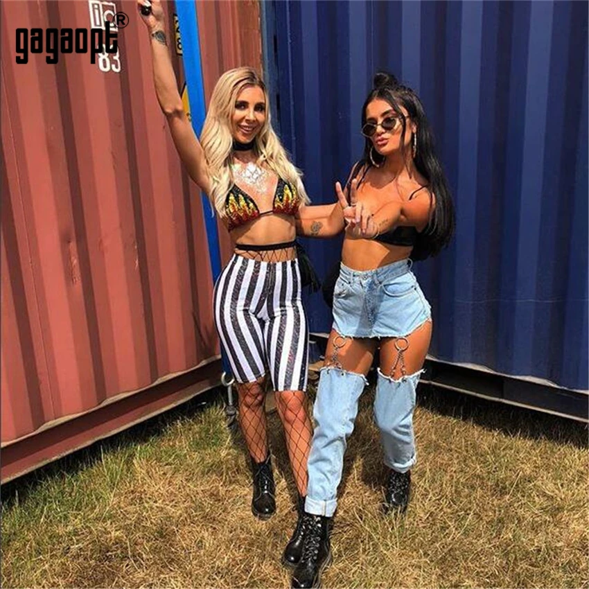 Женские джинсы с высокой талией Gagaopt повседневные брюки железным кольцом|Брюки |
