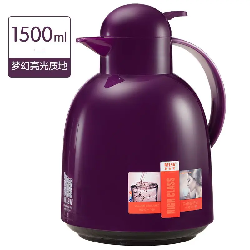 1,5 л Большой Термос в форме пингвина горшок стеклянный внутренний бак контейнер вода кофе чай кувшин бытовой термосы термобутылка - Цвет: 1500ml purple jug