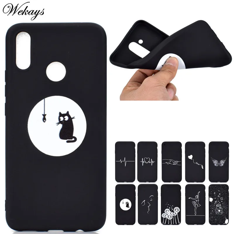 

Wekays Cover For Huawei P30 Pro P30Pro Cartoon Black Soft Silicone Fundas Case For Huawei P30 Lite P30Lite Cover Cases P 30 Pro