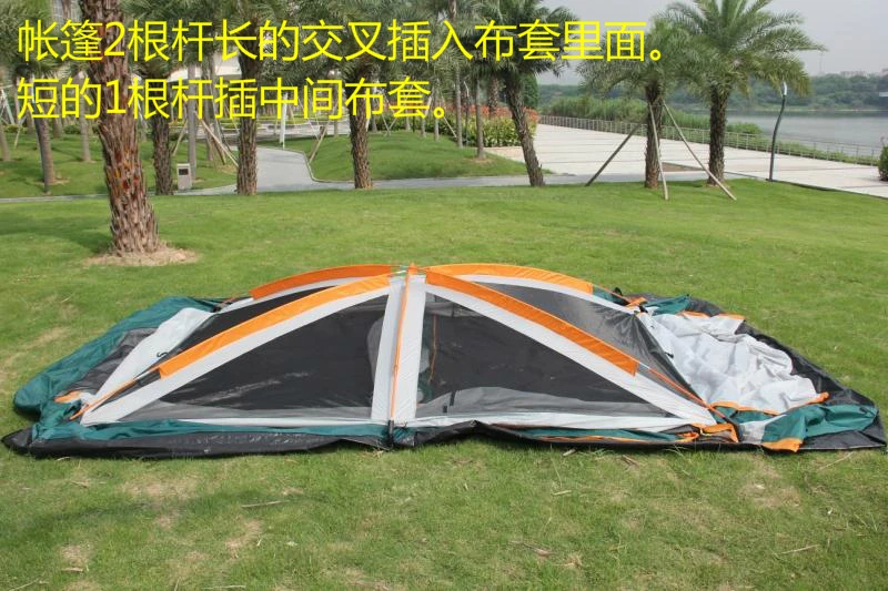 10 человек большие военные палатки открытый кемпинговый тент 2 слоя 2 комнаты семейный тент легко построить прочный анти-москитный против ветра