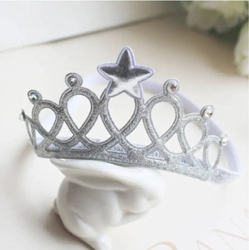 

1PC Baby Kids Birthday Accessories Princess Crown Headwear Headband Bow Infant Girls Headwear