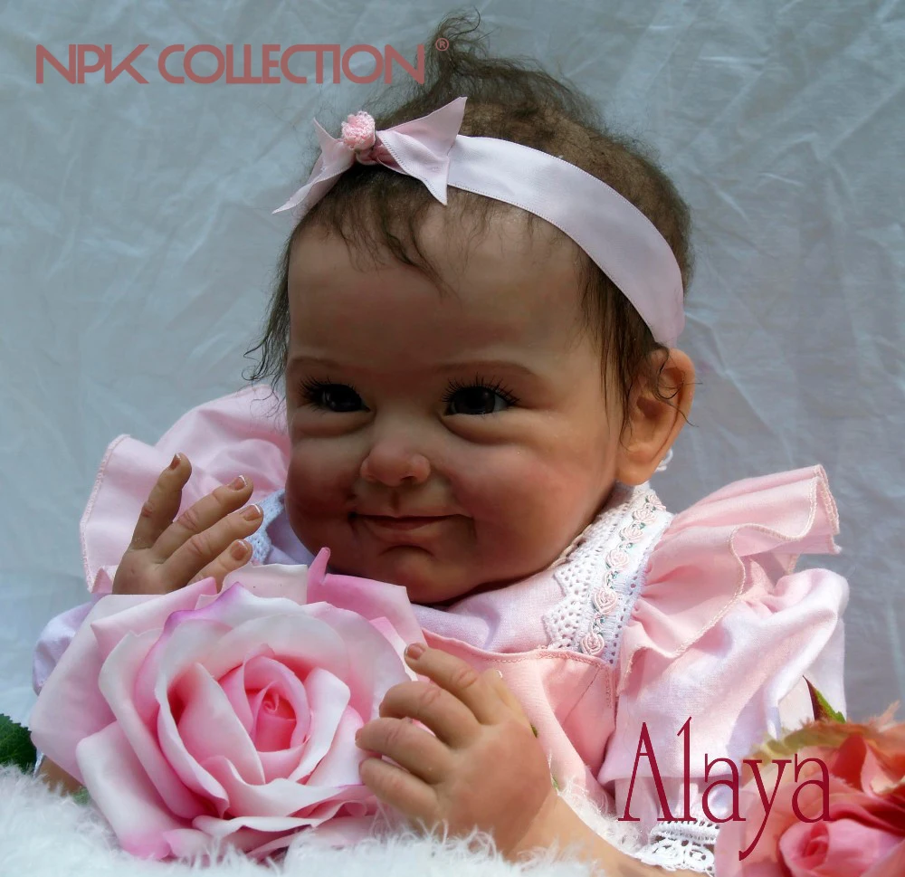 

NPKCOLLECTIO 55cm Silicone Alive Reborn Baby Doll Kid Playmate Gift for Girls Baby Soft Toy for Bouquets Doll Bebes Reborn Toys