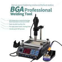 Yihua 853AAA 650 Вт SMD фена+ 60 Вт паяльники+ 500 Вт станция предварительного нагрева 3 функции в 1 Bga паяльная станция