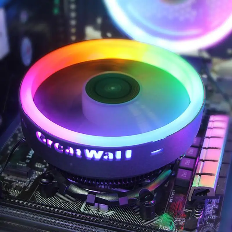ПК охладитель 12 см светодиодный синий диафрагма охлаждающий вентилятор cpu PWM бесшумный ЦП процессорный кулер для AMD AM3 AM4 Intel 775 115X радиатор охлаждения процессора довольно