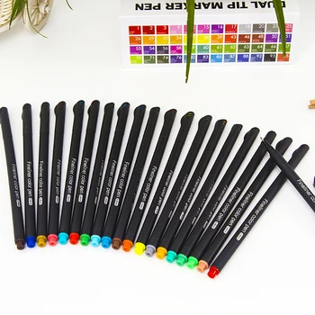 

12 Color Water Colored Fineliner Fiber Tips Pen for Children Graffiti Hook