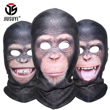 3D животное орангутан шимпанзе свирепый Забавный Балаклава шапочки термальная шерсть флис Тепловая зимняя теплая маска для лица шапка