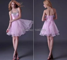 2016 mode Mädchen Kurze Geschwollene Cocktailkleider Rosa YY90