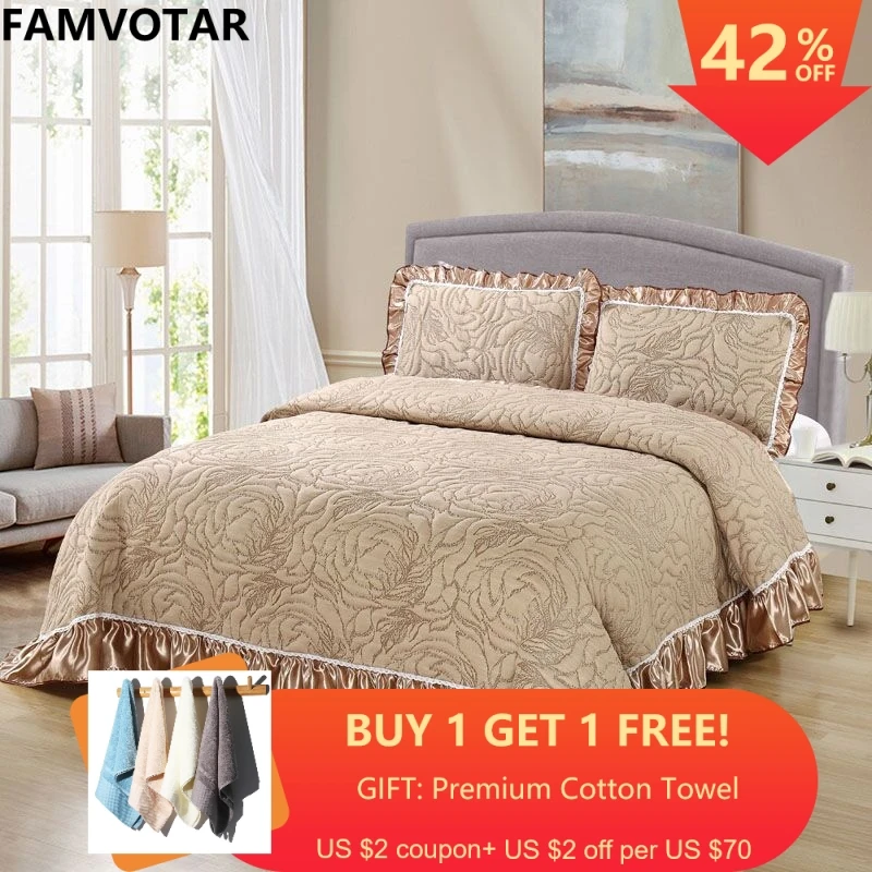 Famvotar Premium 3 Pieces Quilted Coverlets Bedspreads 3d Vibrant