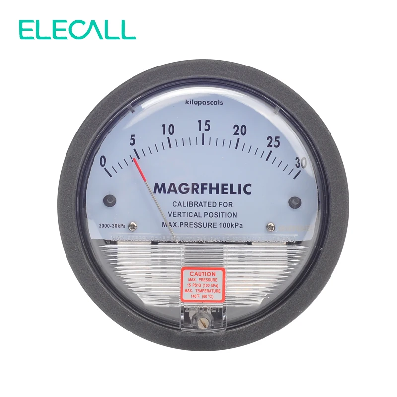 

TE2000 0-30KPA  Micro Differential Pressure Gauge High Precision 1/8 "NPT Round Type Pointer Instrument Micromanometer