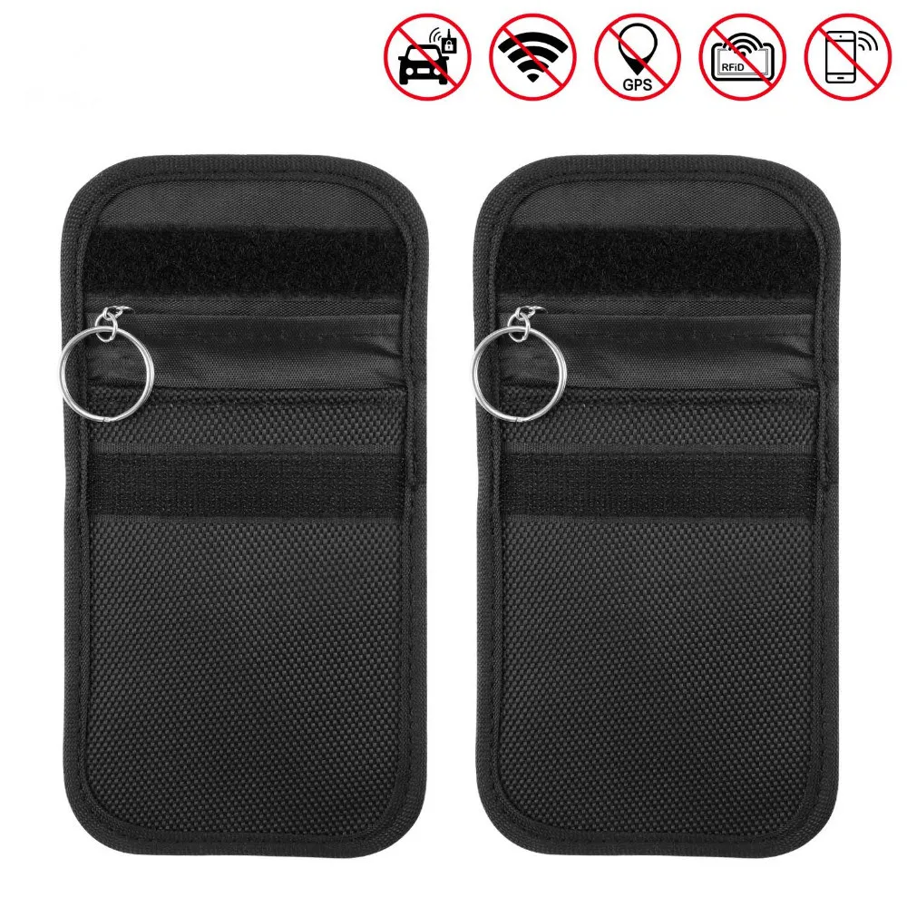 

2pcs Car Key Signal Blocker Case Keyless Entry Fob Guard Signal Blocking Pouch Anti Theft Lock Device Protector Bag WiFi Blocker
