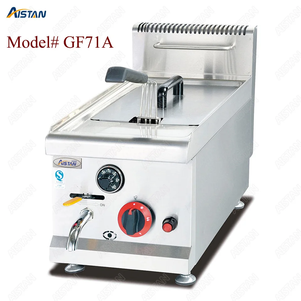 GF71A/GF72A/GF73A Коммерческий Счетчик Топ из нержавеющей стали большой объем сжиженного газа фритюрница для курицы с корзиной