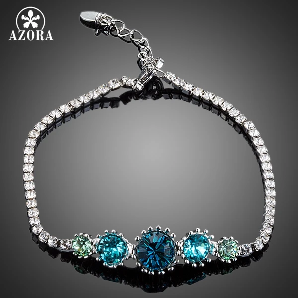 AZORA очаровательный Пять круглых Stellux Австрийский Кристалл браслет для женщин TS0082