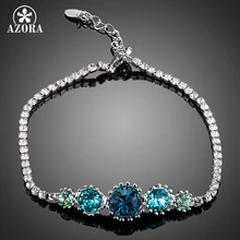 AZORA очаровательный Пять круглых Stellux Австрийский Кристалл браслет для женщин TS0082
