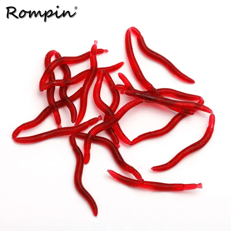 

Rompin 50Pcs/lot 3.5cm Soft Lure Red Worms EarthWorm Simulation Artificial Fishing Lure carp fishing Bait Lifelike Fishy Smell