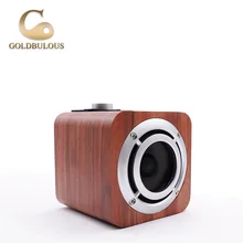 Goldbulous Portable Wooden Bluetooth Speaker with FM Radio AUX Audio TF 8W Super Bass HiFi Altavoz for Home Theater Computer PC