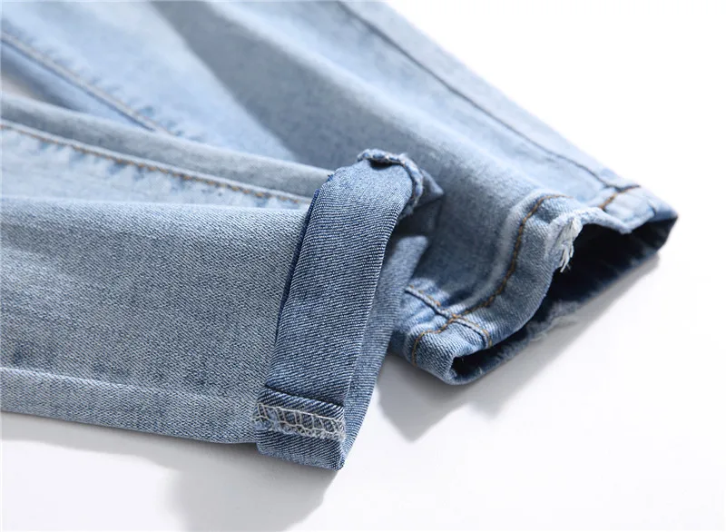 MORUANCLE новые модные мужские Slim Fit джинсы брюки стрейч джинсовые брюки для парня Омывается Голубой Размеры 29-38