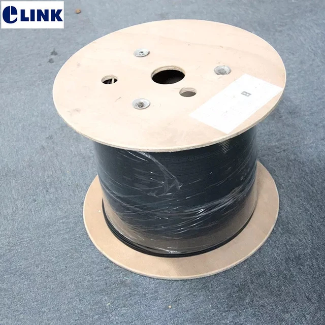 1000mtr ftth drop cable 2 steel wire 2 core G652D optical fiber black white 2km/roll GJXH-2B6a2 indoor Butterfly cable ELINK - AliExpress