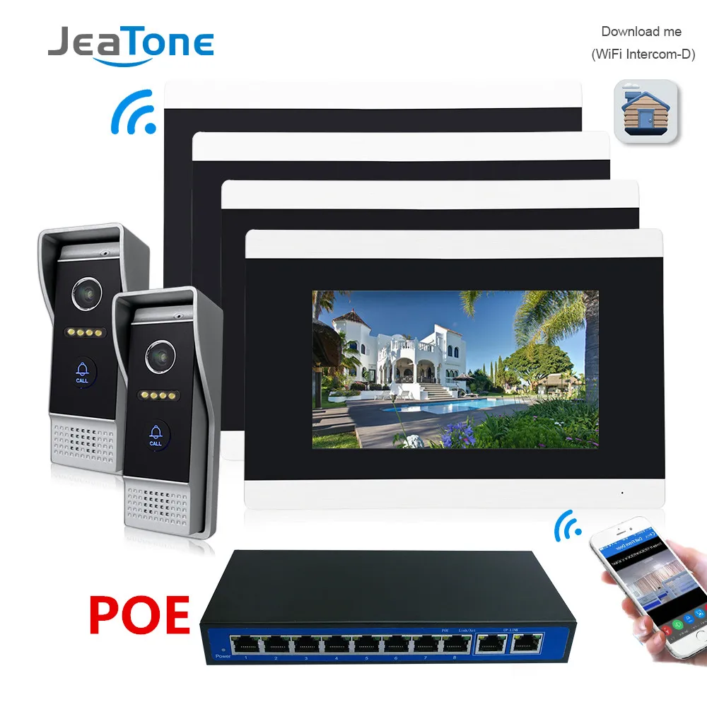 Touch Screen Wireless WIFI IP Video Door Phone Intercom Video Doorbell Villa Access Control System Motion Detection 2 to 4 POE Touch Screen Wireless WIFI IP Video Door Phone Intercom Video Doorbell Villa Access Control System Motion Detection 2 to 4 POE