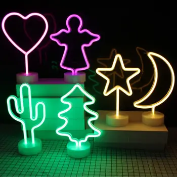 

Rainbow Led Neon Light Sign Holiday Xmas Party Wedding Decorations Kids Room Home Decor Flamingo Moon Unicorn Heart