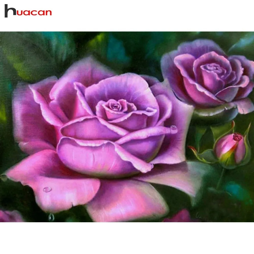 

HUACAN Diamond Embroidery Flower 5D Diamond Painting Cross Stitch Rose Picture Of Rhinestones Home Decor Christmas Gifts