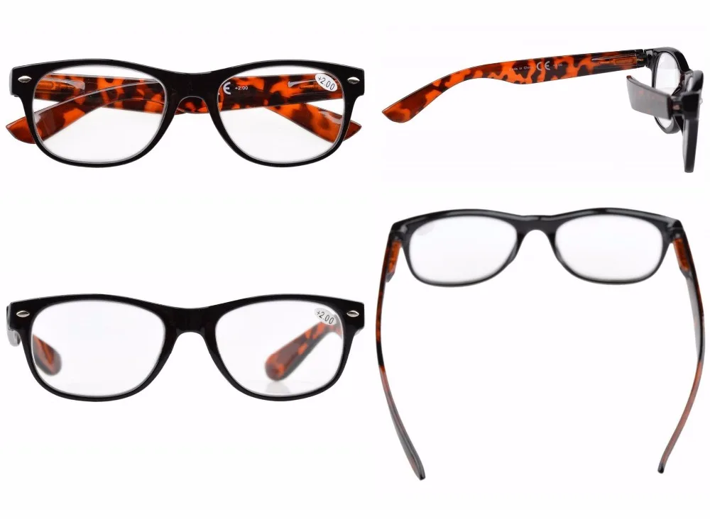 R011 очки для чтения с пружинными петлями в 80 очках и очках для чтения с Чехол+ 50-+ 400