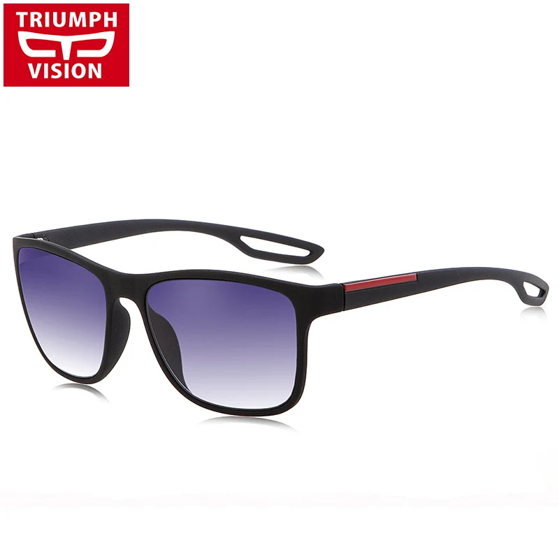 Солнцезащитные очки TRIUMPH VISION UV400 Мужские квадратные градиентные темные чёрные