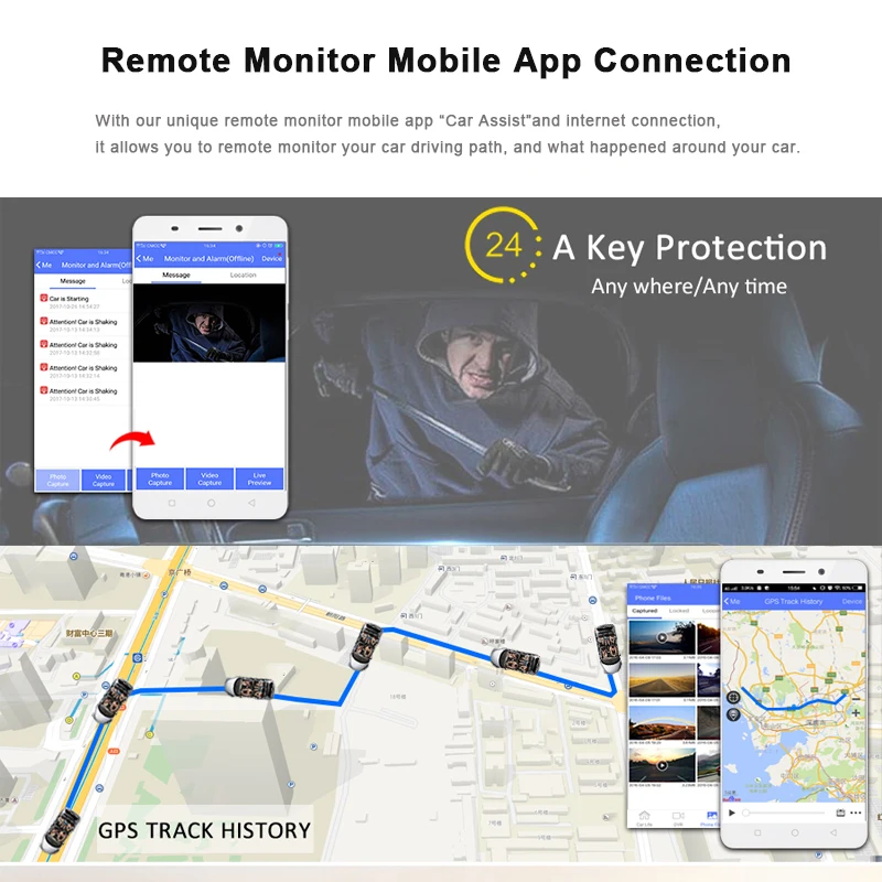  FANSICOUK 4G 10'' Car DVR Camera ADAS Android Wifi GPS Navigation Remote Monitor Bluetooth G-sensor