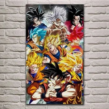 

Dragon ball Z super anime fan art son Goku artwork living room decor home wall art decor wood frame fabric posters KH373
